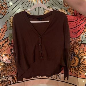 Burnt orange / brown button sweater shirt